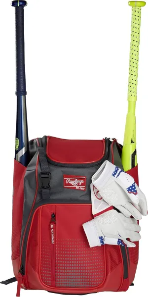 Rawlings | FRANCHISE Backpack Equipment Bag | Baseball/Softball | Rec/Travel | Multiple Styles