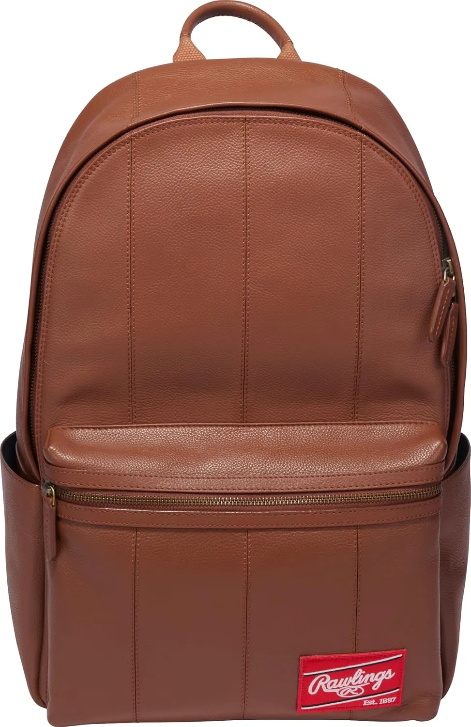 Rawlings Men's Leather Backpack Collection Strike Out, Tan, 5" x 12" x 17.5"