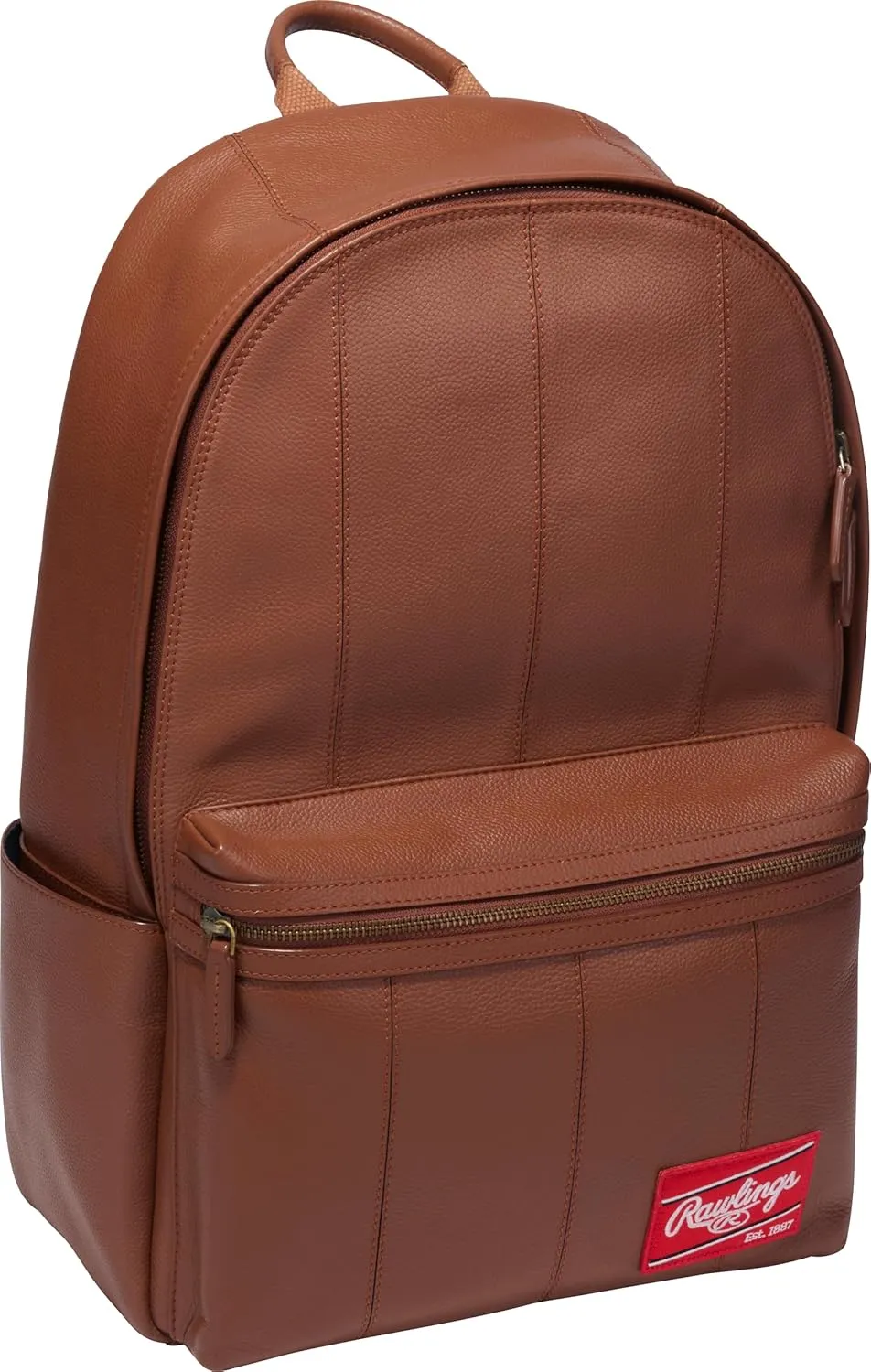 Rawlings Men's Leather Backpack Collection Strike Out, Tan, 5" x 12" x 17.5"