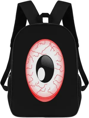Red Eyeball Travel Laptop Backpack for Men Women Fashion 17 Inch Shoulder Bag Bookbag Daypack