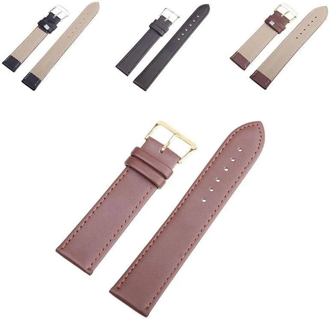 Replace Watchband, Watch Straps,Watch Band Replacement,10mm/12mm/14mm/16mm/18mm/20mm/22mm/24mm Men and Women Pin Buckle Watch Strap Wrist PU Leather Classical Watchband