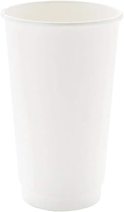 Restaurantware 16 Ounce Disposable Coffee Cups 500 Double Wall Hot Cups For Coffee - Lids Sold Separately Rippled Wall White Paper Insulated Coffee Cups For Coffee Hot Chocolate Tea And More