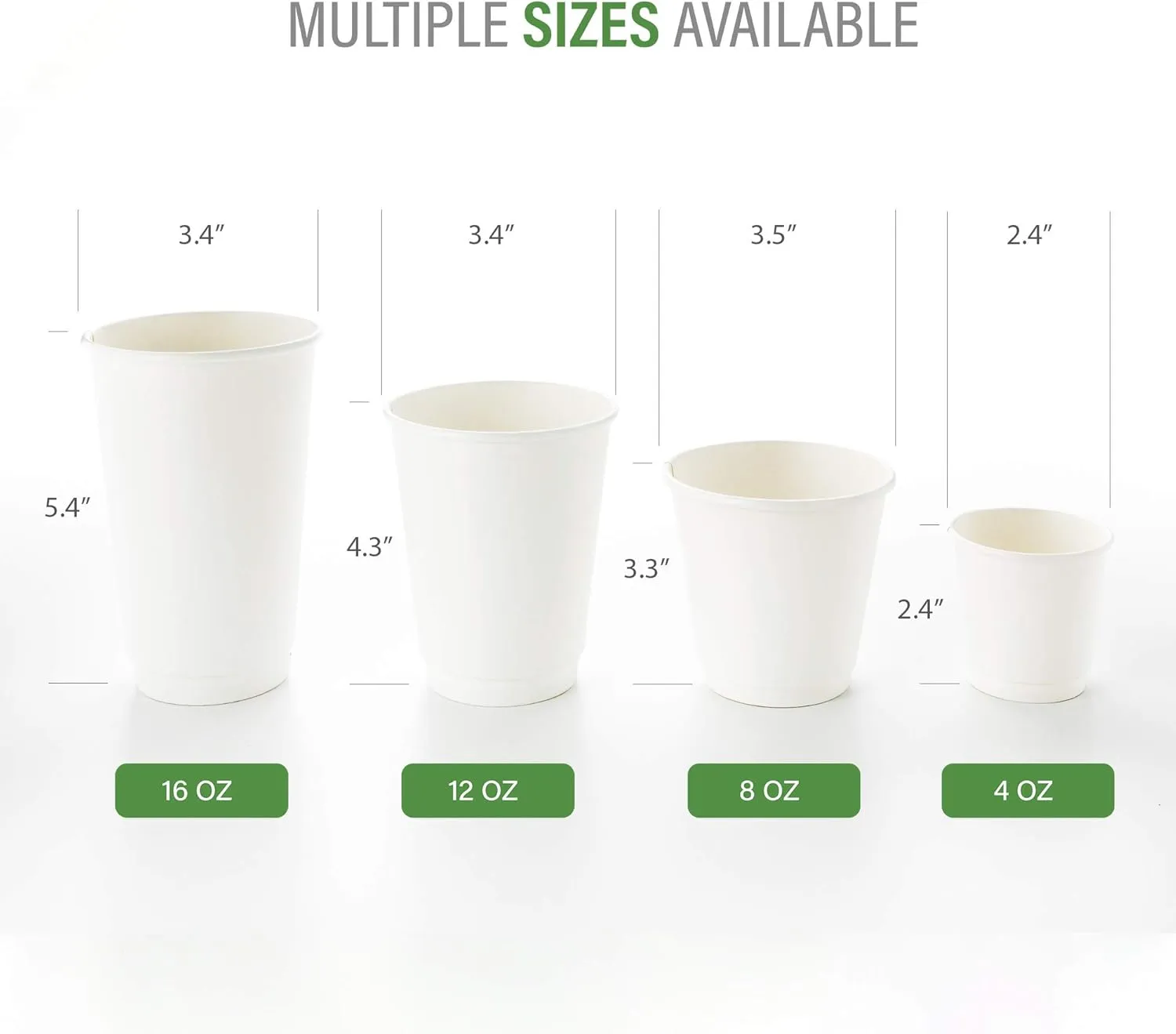 Restaurantware 16 Ounce Disposable Coffee Cups 500 Double Wall Hot Cups For Coffee - Lids Sold Separately Rippled Wall White Paper Insulated Coffee Cups For Coffee Hot Chocolate Tea And More