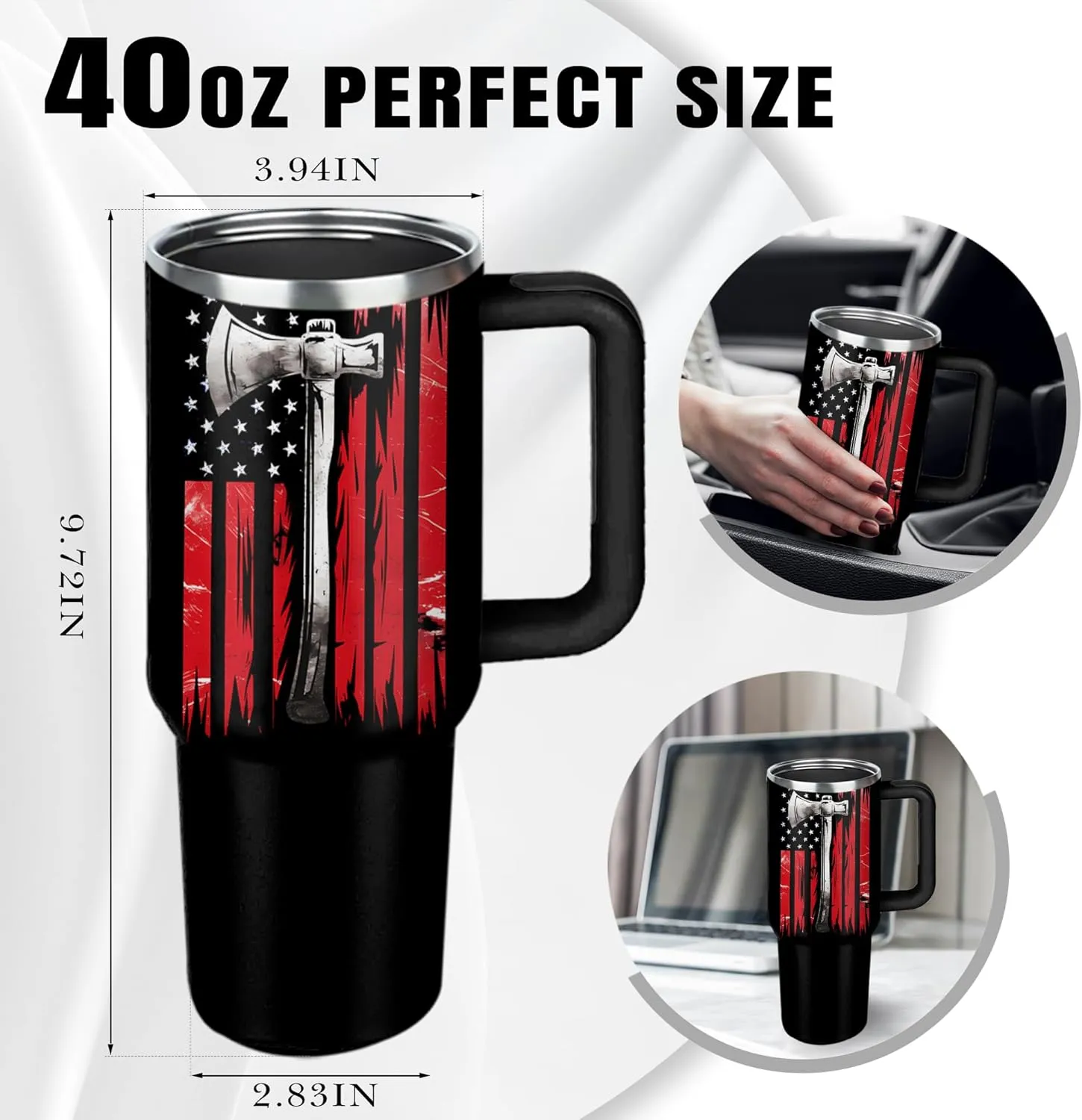 Retired Firefighter Gifts for Men Women, Retired Fireman Stainless Steel Tumbler Cup 40 oz, Retirement Birthday Gifts for Fireman, Being A Retired Firefighter is An Honor Insulated Mug