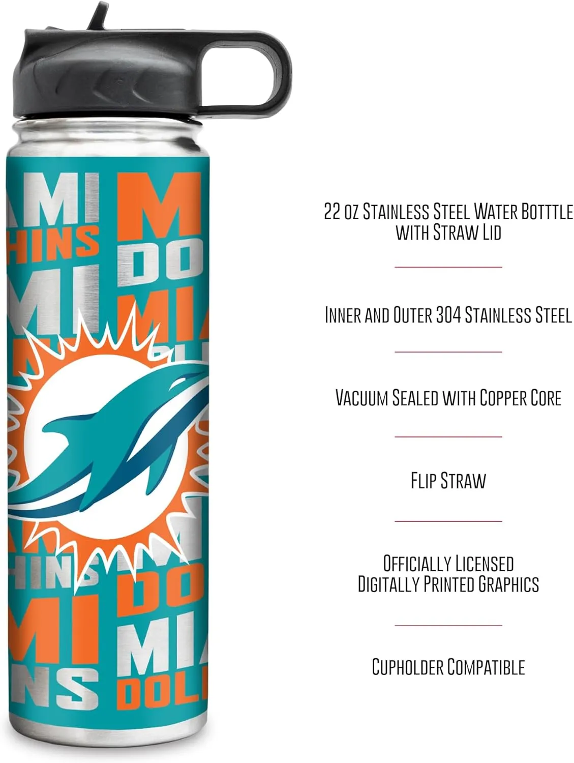 Rico Industries NFL Football Stainless Steel Tumbler with Lid - Great For Coffee, Tea, Water or Cocktails