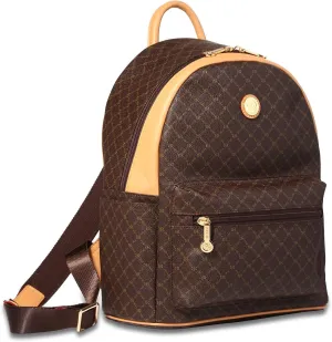 Rioni Round Dome Zaino Travel Daypack Backpack Unisex - Signature Brown