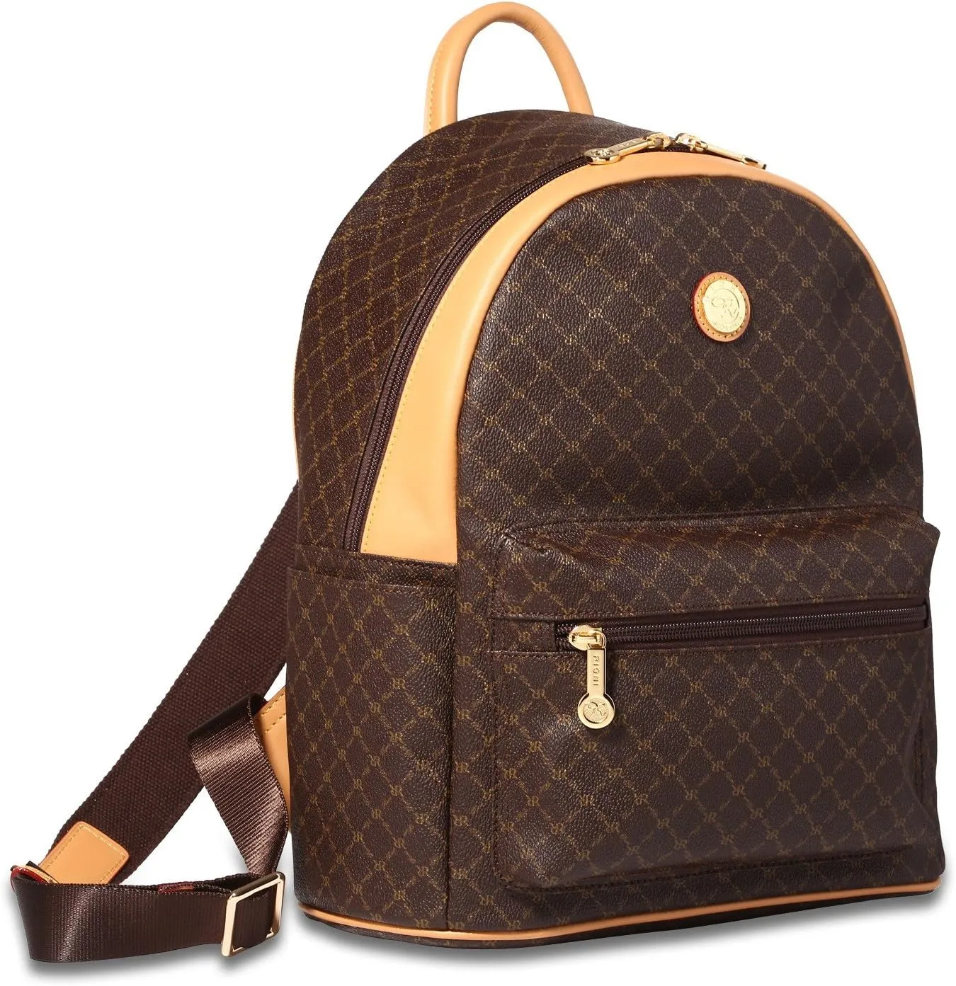 Rioni Round Dome Zaino Travel Daypack Backpack Unisex - Signature Brown