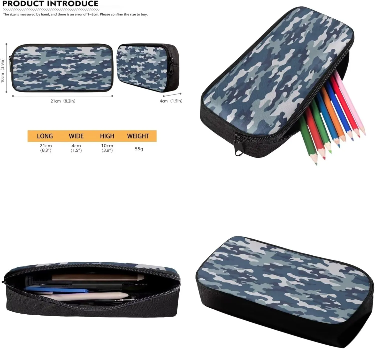 Rnyleeg Boys Camo Backpack 10-12 Years Old Lightweight School Backpack Set with Lunch Box and Pencil Case 4 Piece Casual Book Bag for Primary Middle Students Mochilas Para NiñA