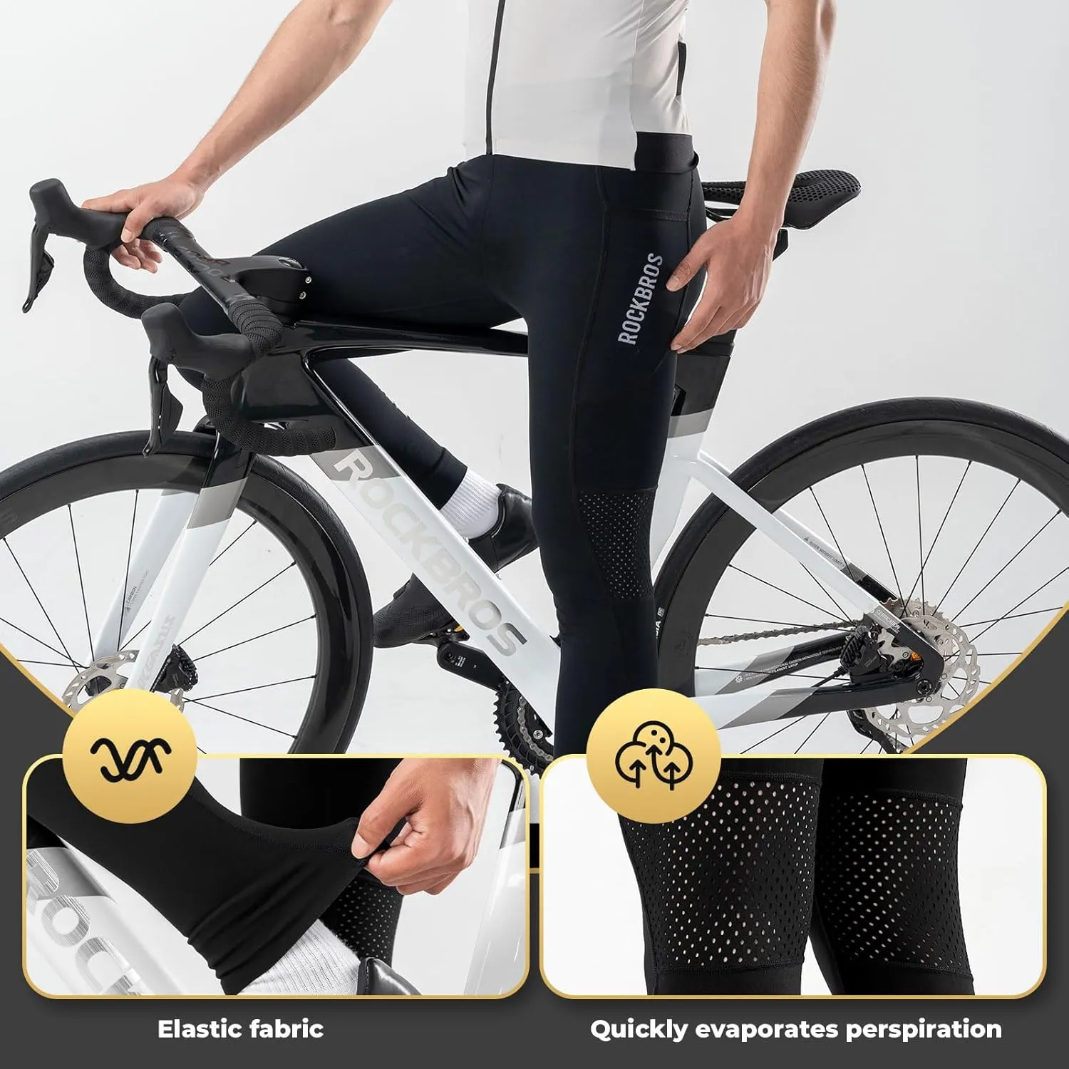 ROCKBROS Men's Cycling Pants Comfortable Tight Multi-Functional All-Season Pants Running Outdoor Activities Bike Pants