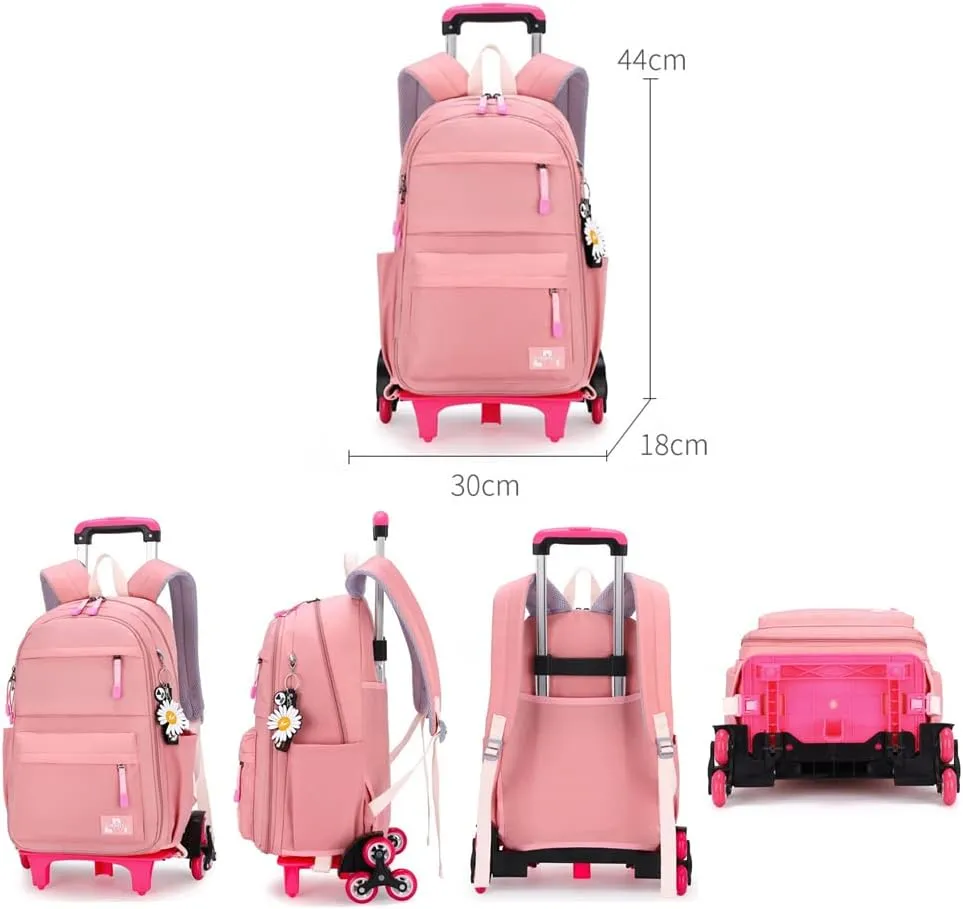 Rolling Backpack,Backpack with Wheels,Kids Roller Backpack for Girls Boys Travel Bag on Wheels Kids Trolley School Bag,Blue