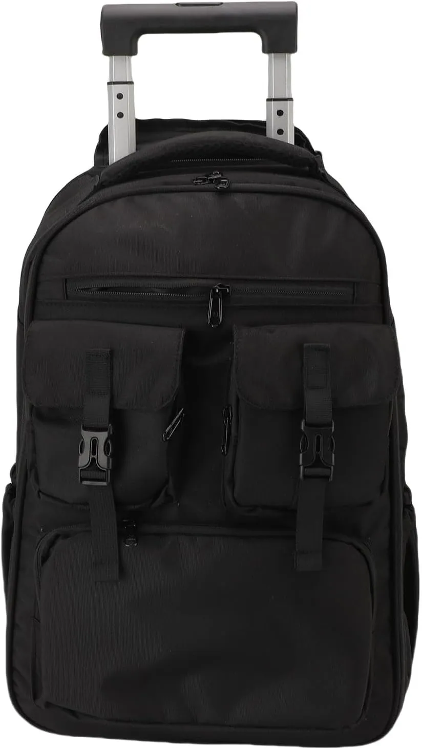 Rolling Duffel, 30L Vacuum Compression Trolley Backpack Water proof Multifunctional for Business Trip, Rational Storage, Large Capacity Main Compartment