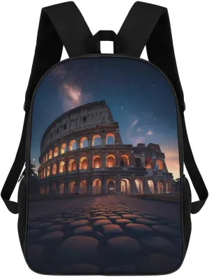 ROMAN COLOSSEUMES Prints Laptop Backpack for Men Women 17 Inch Shoulder Bag Travel Daypack