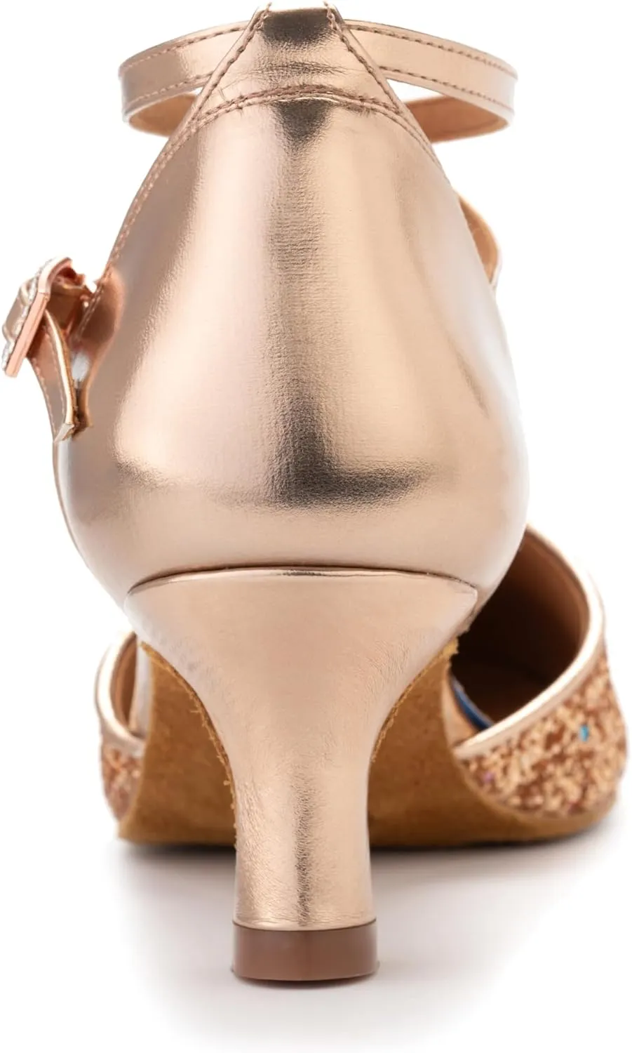 RoseMoli 1920s Shoes for Women Salsa Ballroom Dance Shoes for Woman Low Heels Dancing Pumps for Latin Tango Flapper Character Party Glitter Shoe