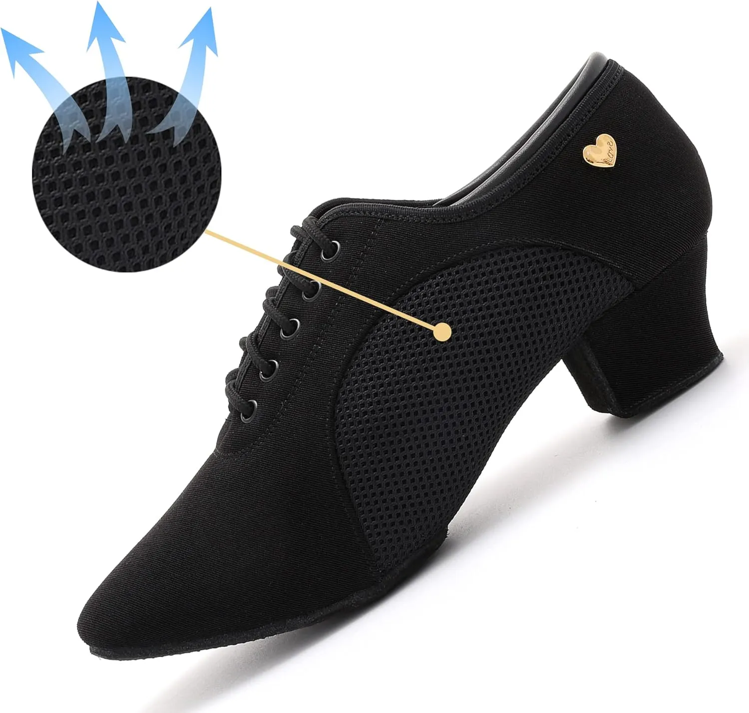 RoseMoli Women's Latin Dance Shoes Lace-up Ballroom Modern Salsa Rhythm Teaching Practice Professional Performance Dance Shoes