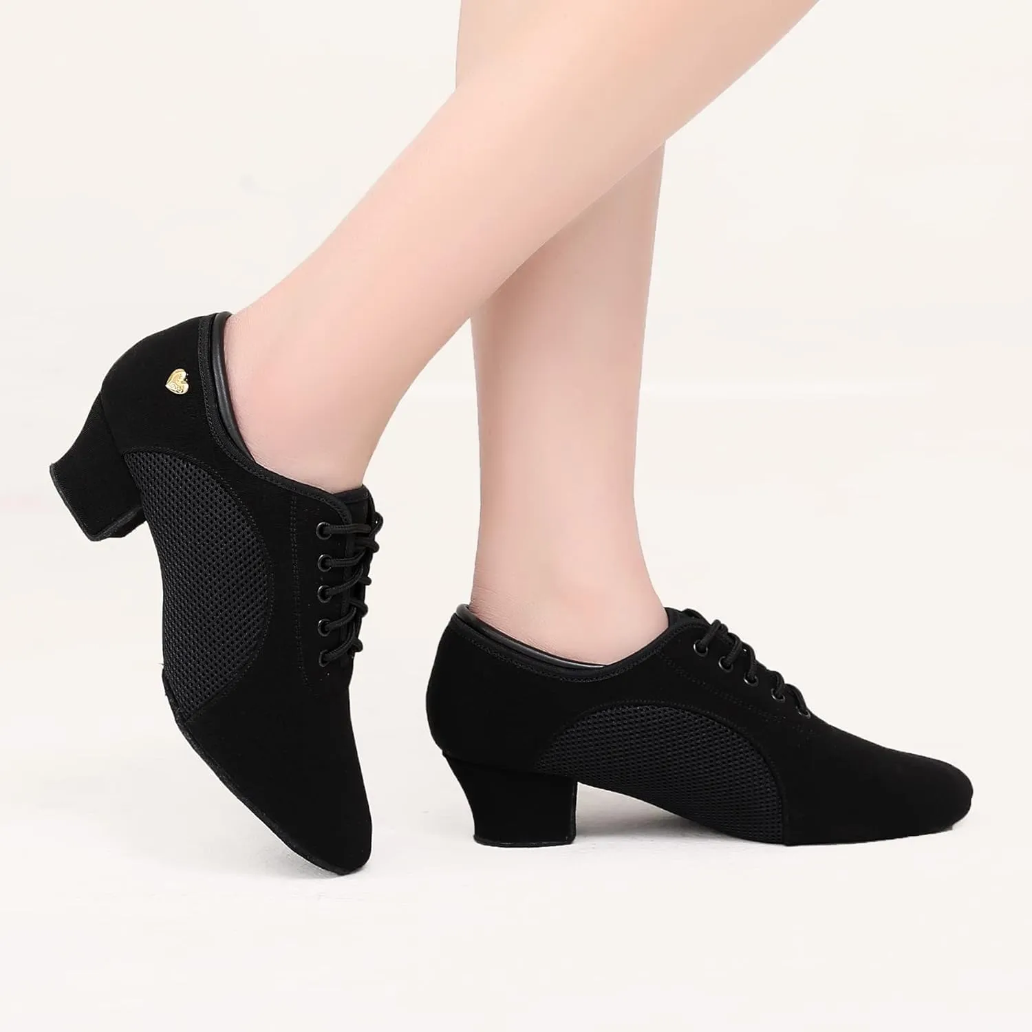RoseMoli Women's Latin Dance Shoes Lace-up Ballroom Modern Salsa Rhythm Teaching Practice Professional Performance Dance Shoes