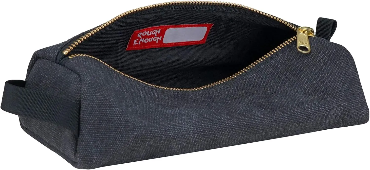 Rough Enough Small Tool Pouch Bag for Motorcycle Bike Accessories Storage Organizer with Zipper Handle Canvas Black