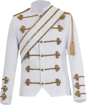 Royal Court Prince Costume Breasted Suit Gild Blazer Jacket Nightclub Bar Dress
