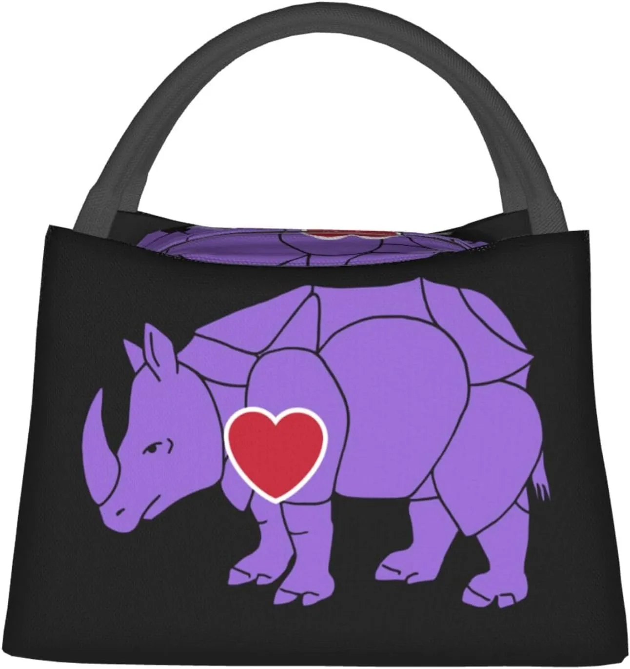 Rqwaaed Lavender rhinoceros Pride Flag LGBTQ Large Collapsible Insulated Cooler Bag - Leakproof Lunch Tote for Adults