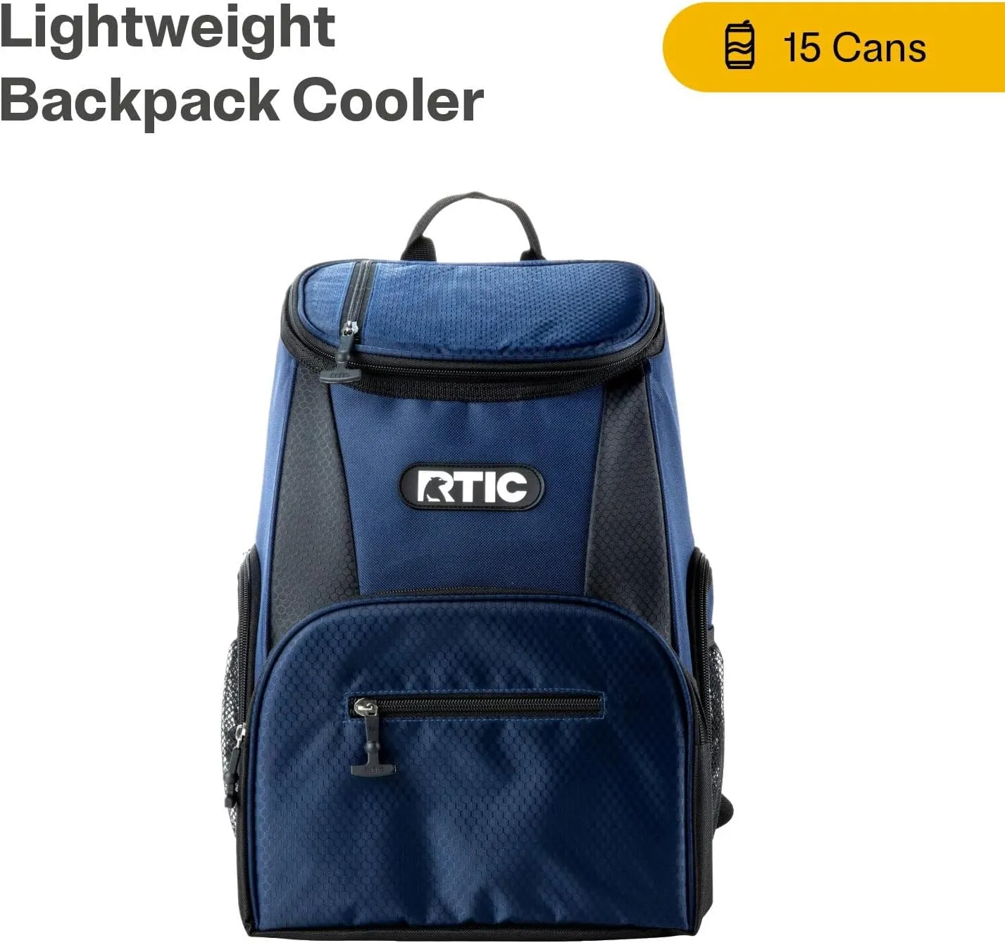 RTIC 15 Can Lightweight Backpack Cooler Soft Insulated Portable Bag for Lunch, Beach, Drink, Beverage, Travel, Camping, Picnic, Car, Hiking,