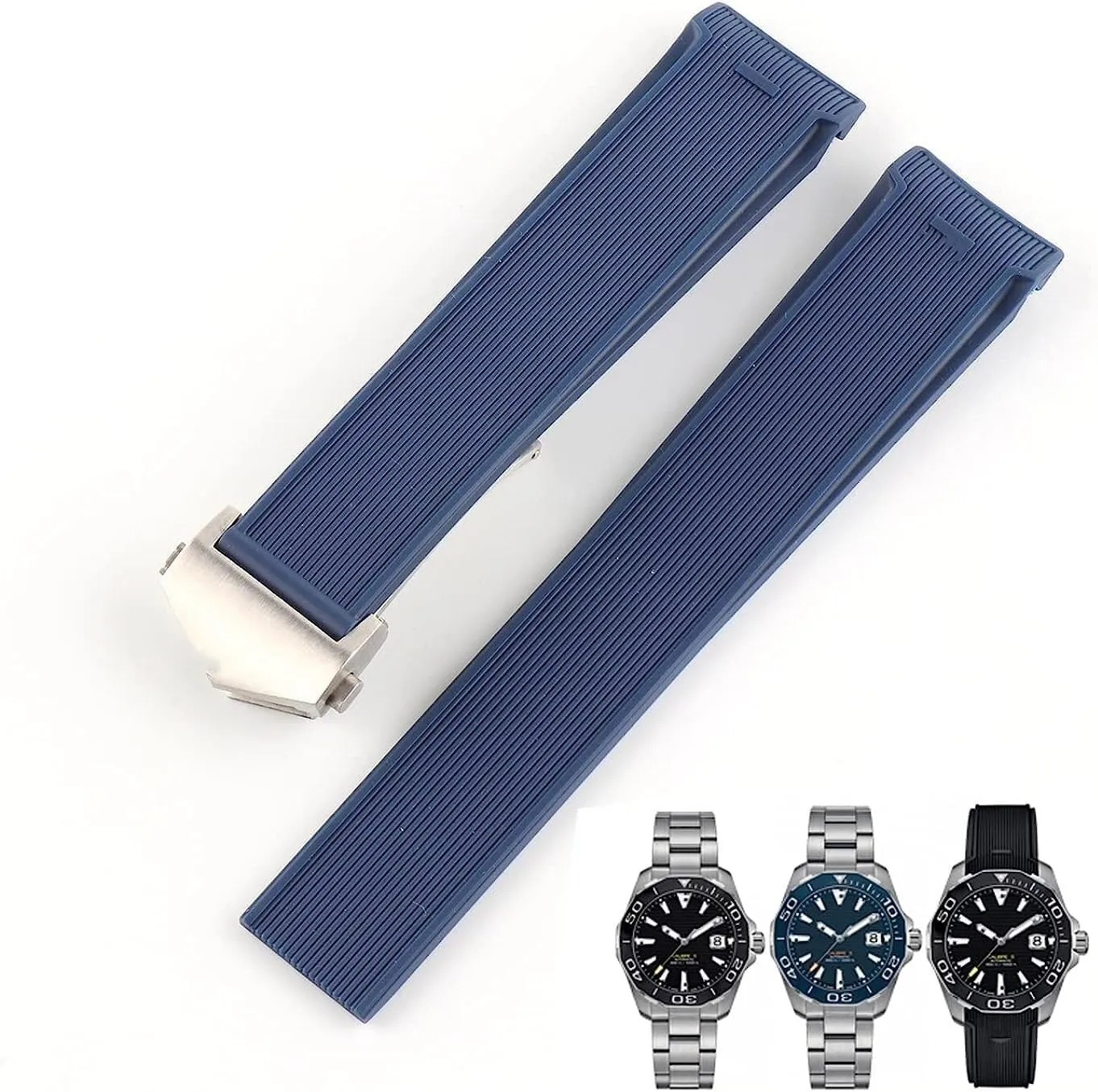 Rubber Watch Strap For Tag HEuer Diver AQUARACER Series Replacement Watch Accessories WatchBands