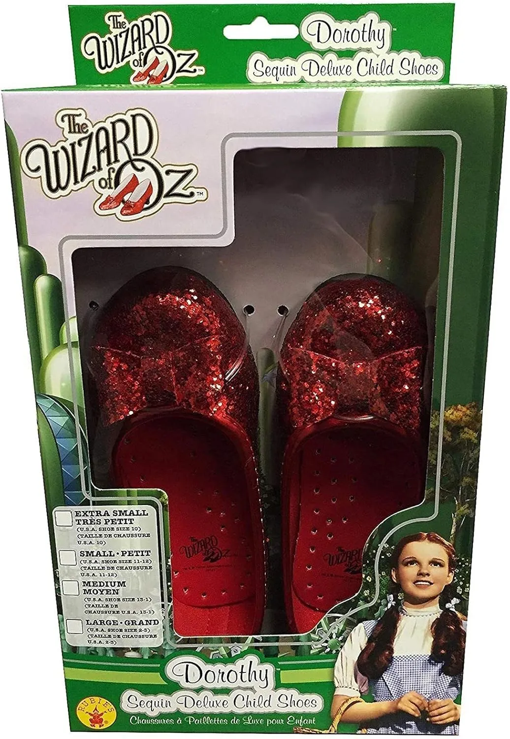 Rubies Child's Wizard of Oz Dorothy Deluxe Red Glitter Costume Shoes, X-Small