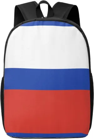 Russian flag Print Lightweight Laptop Backpack-Personal Item Travel Bag,Travel Backpack Carry On Flight Approved