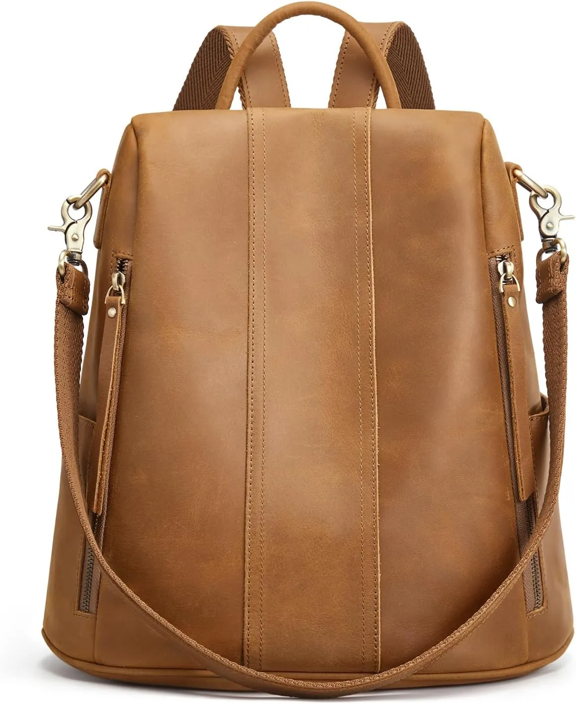 S-ZONE Leather Backpack Purses for Women Antitheft Rucksack Shoulder Bag Medium