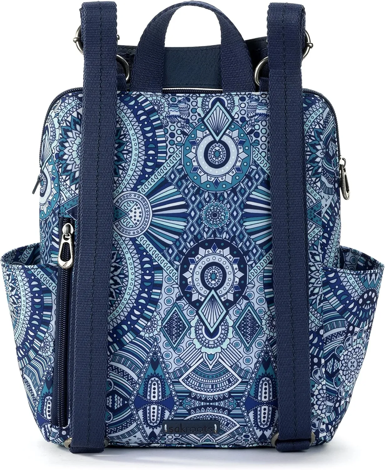 Sakroots Women's Eco-Twill Loyola Small Convertible Backpack, Navy Wanderlust, One Size