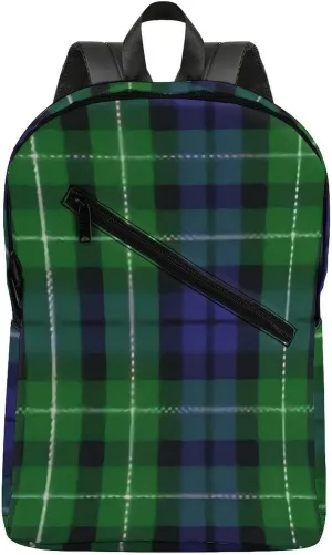 Scottish Clan Graham Tartan Plaid Large Capacity Printed Travel Backpack, Suitable for Both Men And Women