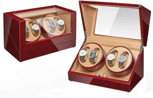 Self Winding Automatic Watch Winder 5 Rotation Models, Super Quiet PU Leather Self-Winding Mechanical Watch Display Storage