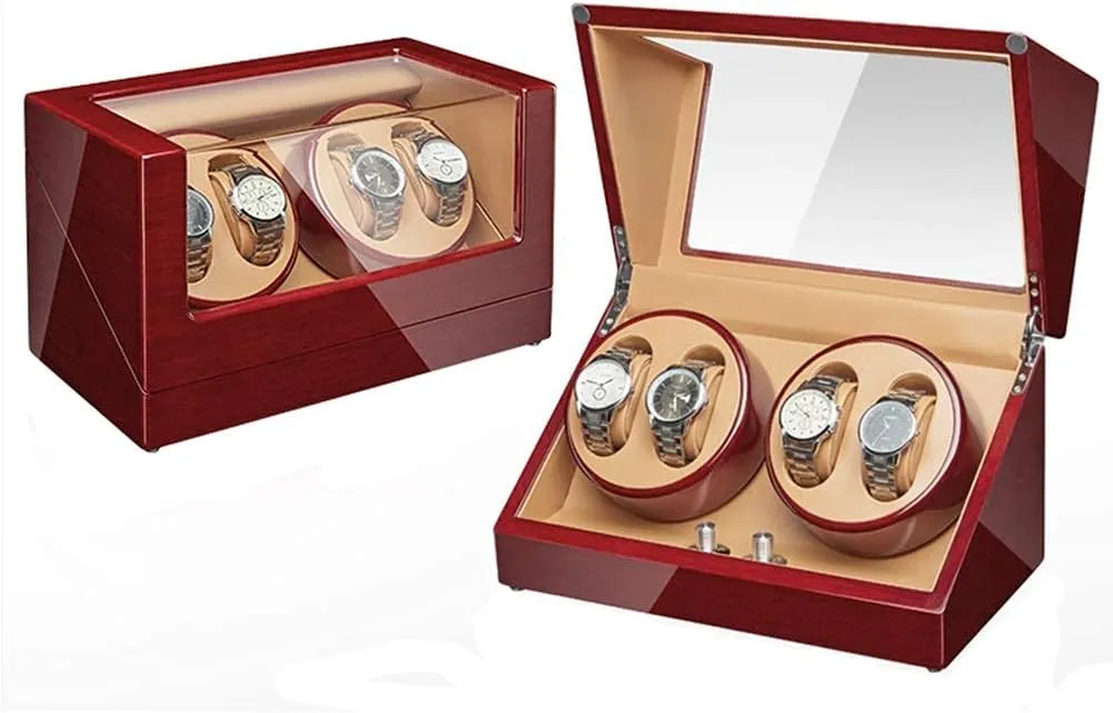 Self Winding Automatic Watch Winder 5 Rotation Models, Super Quiet PU Leather Self-Winding Mechanical Watch Display Storage