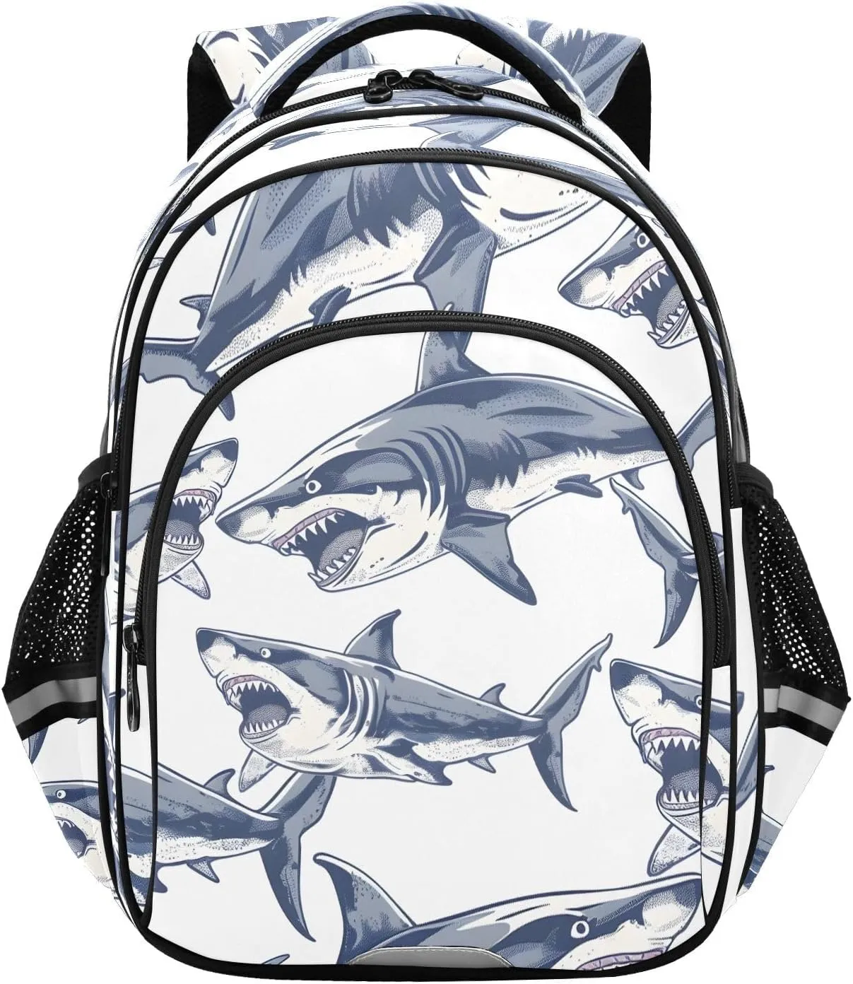senya Backpack Toddler School Book Bag for Girls Boys Kids Travel Bag Angry Shark 8-14 Years Old