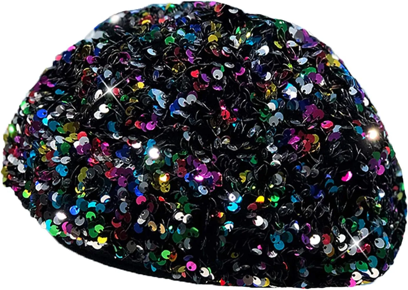 seven wolves Women's Fashion Fun Sparkle Sequins Shimmer Stretch Beret Beanie Hat