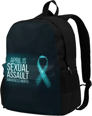 Sexual Assault Awareness Month Backpack for Men Women 16.5 Inch Laptop Backpack Lightweight Travel Backpack for Work Hiking Gym Picnic