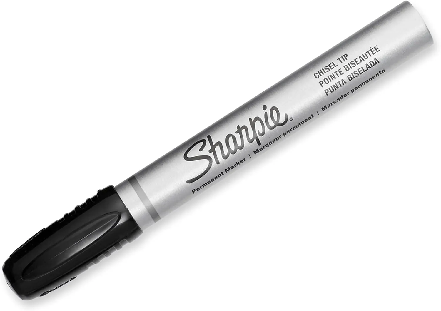 SHARPIE Metal Barrel Permanent Markers, Chisel Tip, Black, 12 Count
