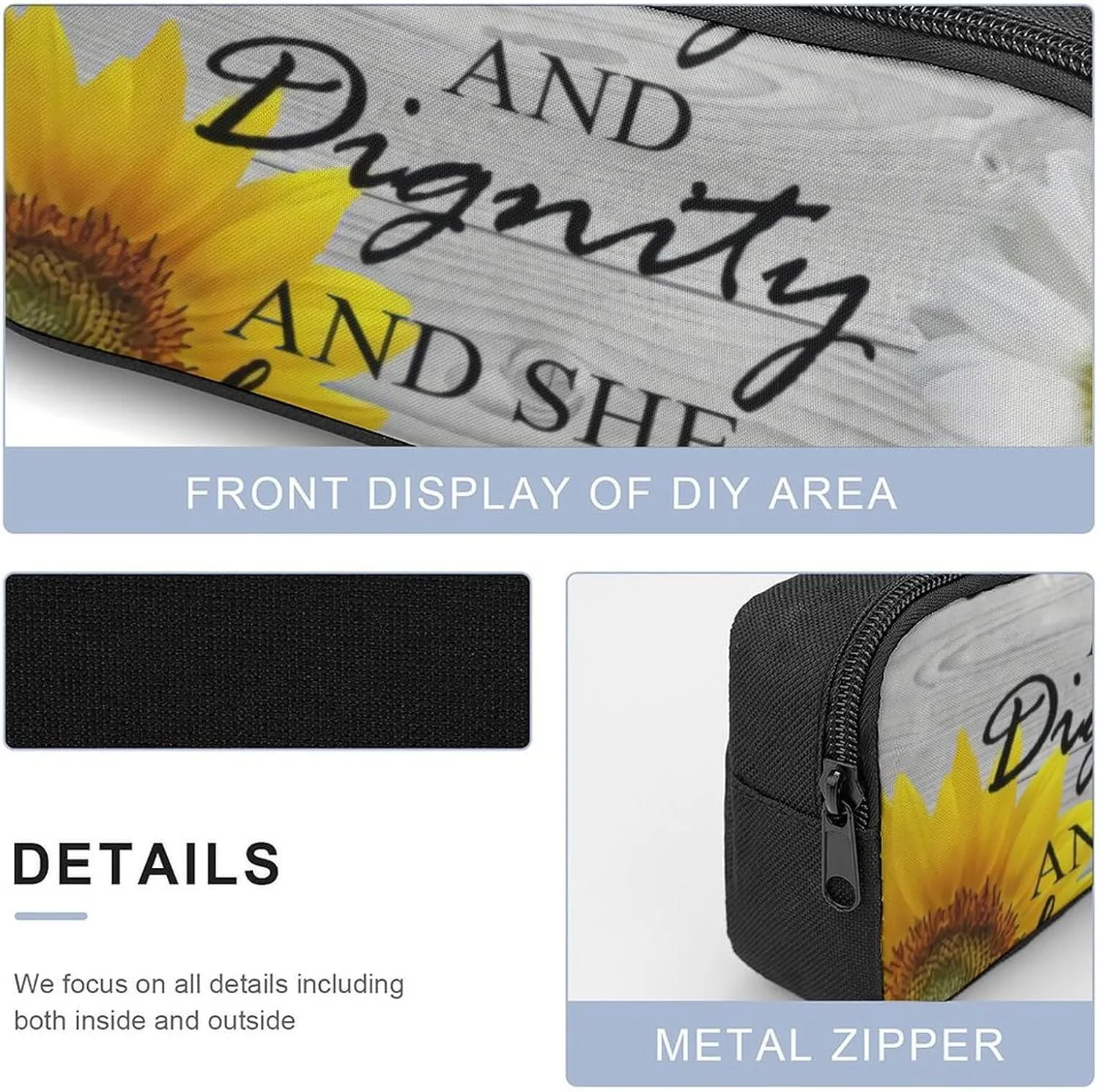 She Is Clothed in Strength And Dignity Proverbs Pattern Shoulder Backpack Diagonal Lunch Bag Pencil Case Set