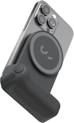 ShiftCam SnapGrip - Mobile Phone Camera Grip with Wireless Shutter Button - Magnetic Mount Snaps on to Any Phone - Built in Powerbank with Qi Wireless Charging - Tabletop Dock | Midnight
