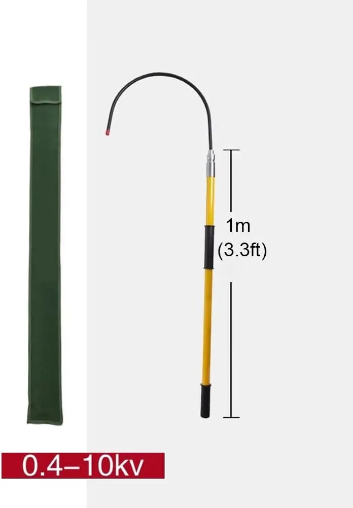 Shockproof Insulated Rescue Hook | Multi-Purpose Safety Pole & Lifesaving Tool for High Voltage, Construction, Automotive & Pool Emergencies | Detachable Arm Extension Reaching Assist(Yellow,1m/3.3ft)