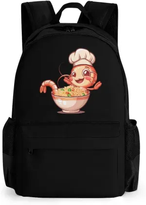 Shrimp Fried Rice Travel Laptop Backpack 16 Inch Computer Bag Lightweight Work Bag Daypack for Men Women