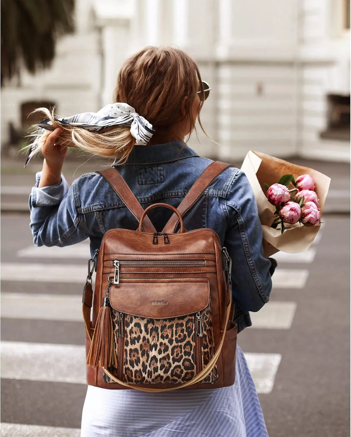 Shrrie Backpack Purse for Women Fashion Leather Backpack Purse Designer Travel Backpack Convertible Shoulder Bag with Wristlet