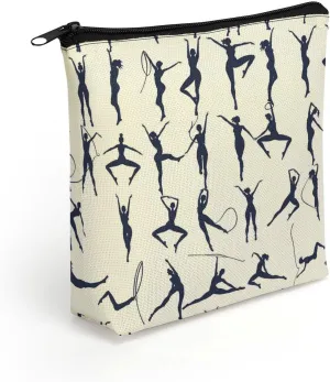 Silhouettes Rhythmic Gymnastics Makeup Bag Print Cosmetic Bags Purse Organizer Pouch for Women Men