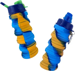 Silicone Collapsible Sports Cup Men and Women Telescopic Cup Creative Outdoor Travel Bottle Portable Cold Water Bottle(Yellow)