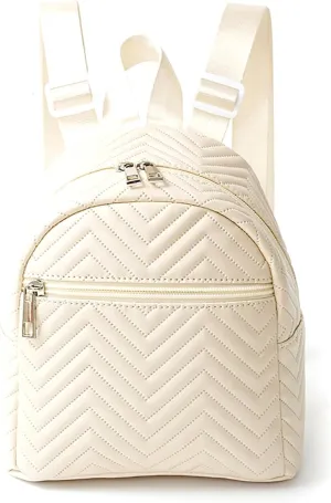 Simple Design PU Leather Backpack Solid Color for Korean Casual Schoolgirl Style