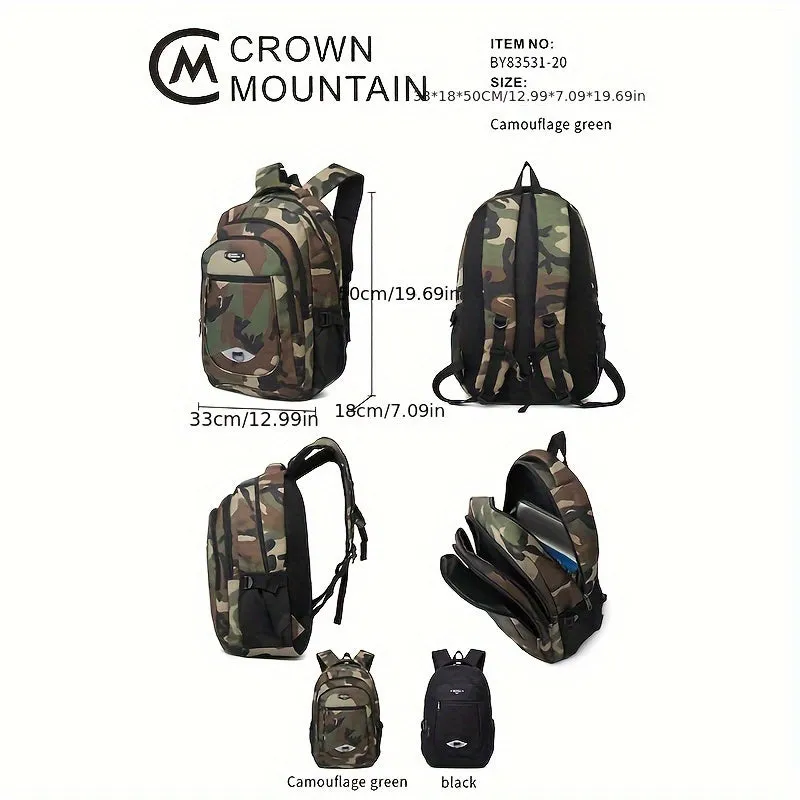 Simple Large Capacity Camouflage Print Backpack