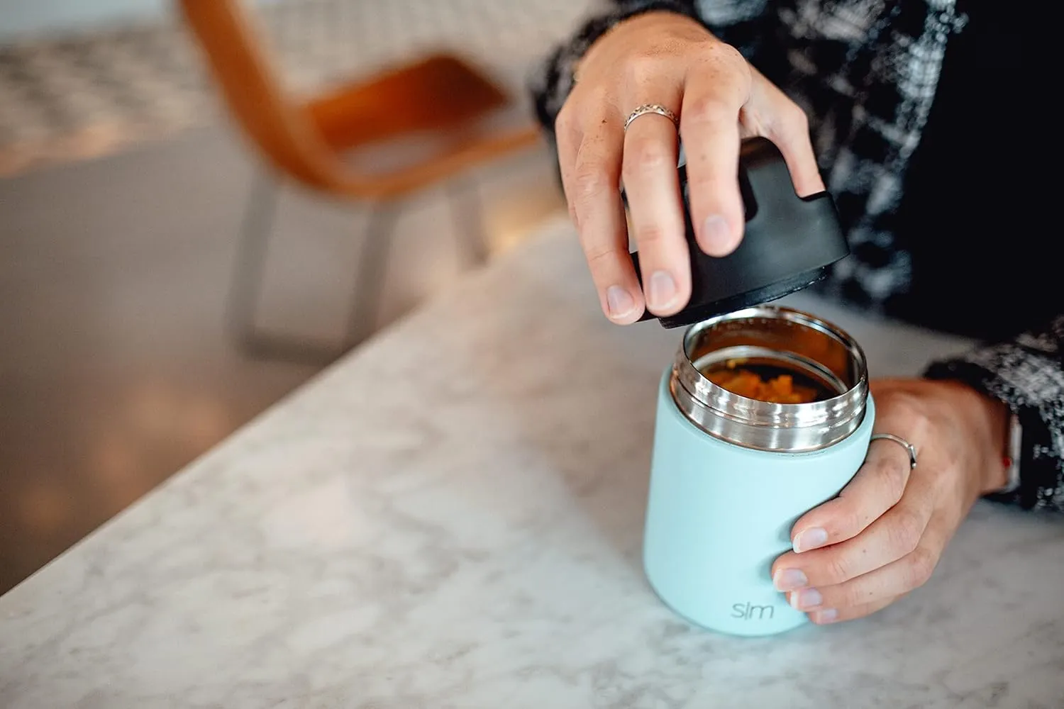 Simple Modern Food Jar for Hot Food | Reusable Stainless Steel Vacuum Insulated Leak Proof Lunch Storage for Smoothie Bowl, Soup, Oatmeal | Provision Collection | 16oz | Deep Ocean
