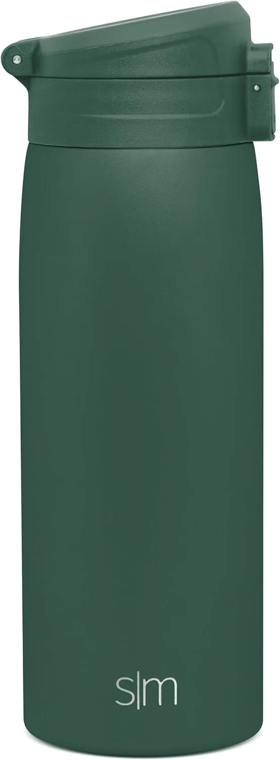 Simple Modern Insulated Thermos Travel Coffee Mug with Snap Flip Lid | Leakproof Reusable Stainless Steel Tumbler Cup | Gifts for Women Men Him Her | Kona Collection | 16oz | Forest
