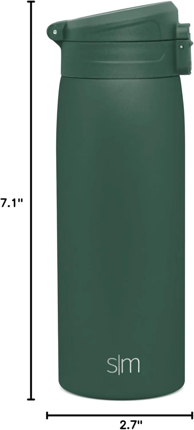 Simple Modern Insulated Thermos Travel Coffee Mug with Snap Flip Lid | Leakproof Reusable Stainless Steel Tumbler Cup | Gifts for Women Men Him Her | Kona Collection | 16oz | Forest
