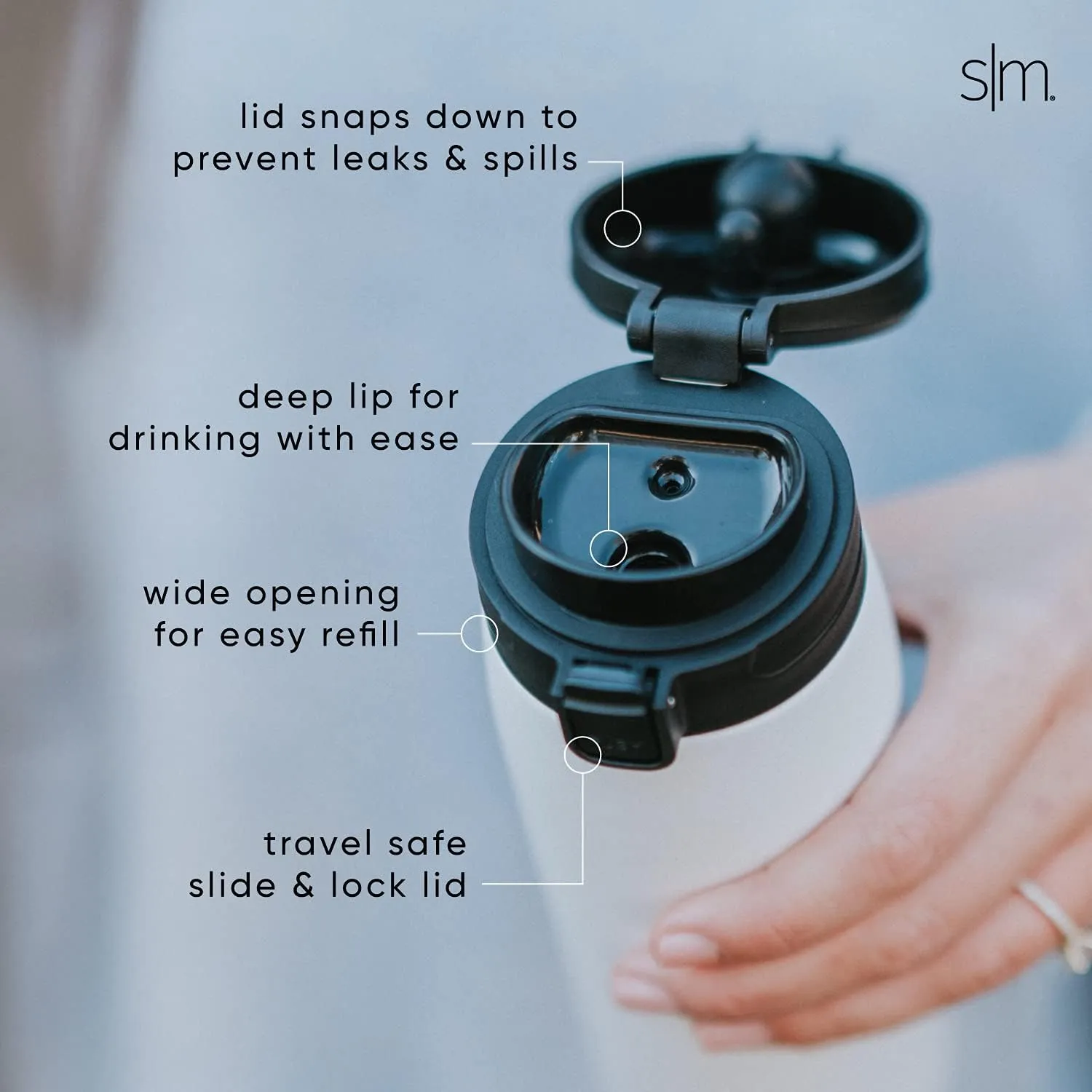 Simple Modern Insulated Thermos Travel Coffee Mug with Snap Flip Lid | Leakproof Reusable Stainless Steel Tumbler Cup | Gifts for Women Men Him Her | Kona Collection | 16oz | Sea Glass Sage