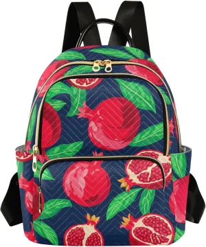 Sinestour Pomegranate Leaves Blue Women Backpack Purse Large Capacity Casual Daypack Adjustable Strap Travel Work Ladies Backpack