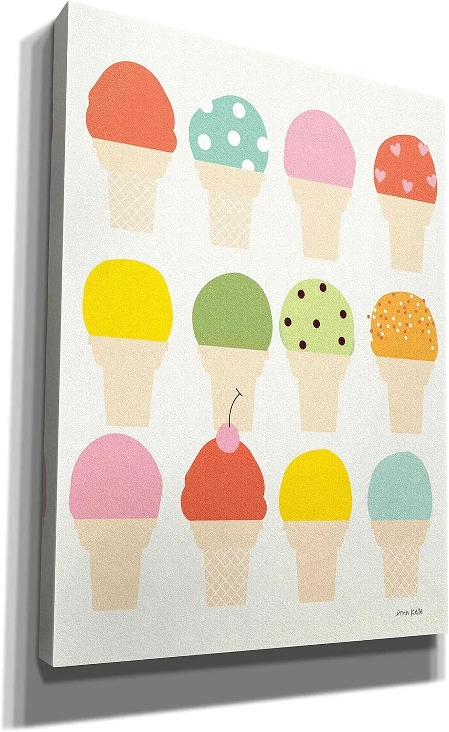 'Single Scoops' by Ann Kelle Designs, Canvas Wall Art, 40"x54"